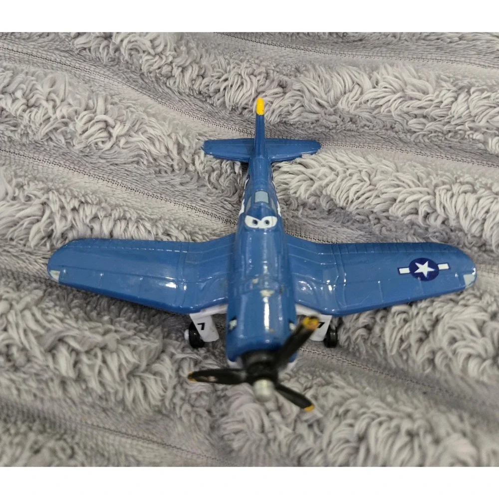 Disney Planes Skipper Riley Diecast Metal Toy Airplane Mattel Blue Navy Corsair